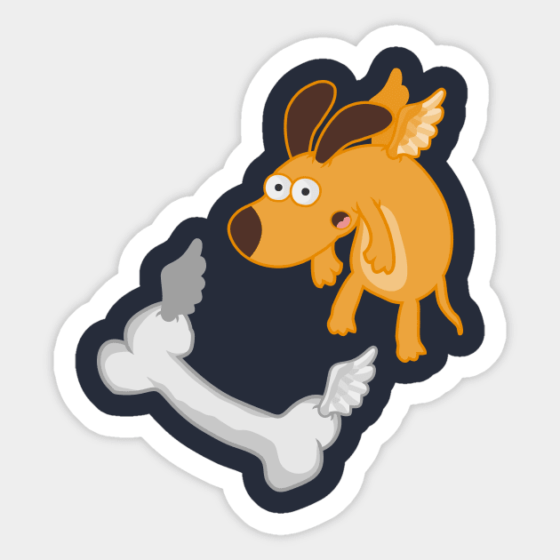 Dog flying Sticker by Lani3M